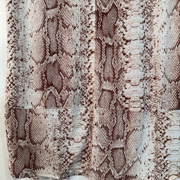 Bar III Snake Print Blouse - Brown and Cream - Picture 2 of 5